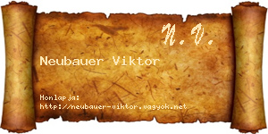 Neubauer Viktor névjegykártya